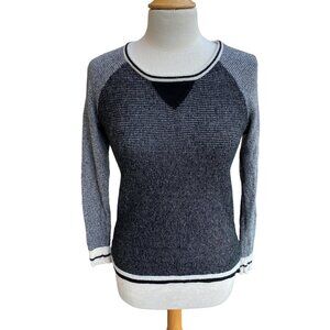 Madewell Tiptone Wool Alpaca Sweater Varsity Collegiate Tomboy Femme Academia-XS